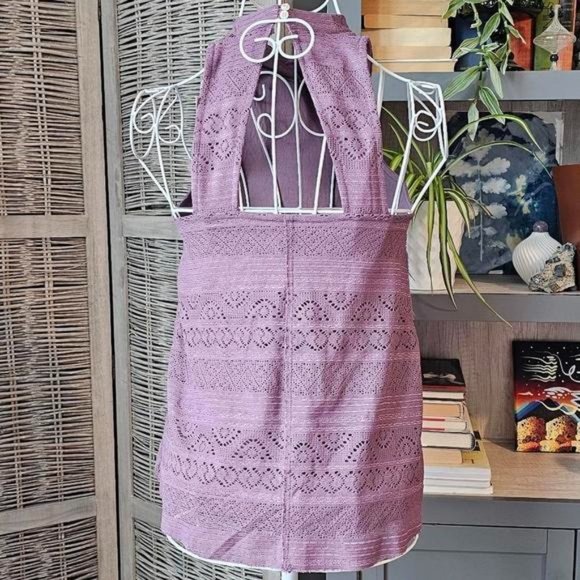 NWT American Eagle Purple sleeveless crochet top - Picture 3 of 6
